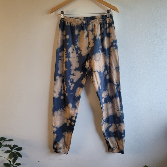 LACAUSA, Tie Dye Soft Fleece Sweatpants, Blue and Light Tan, Size Small - NWT - Picture 5 of 5